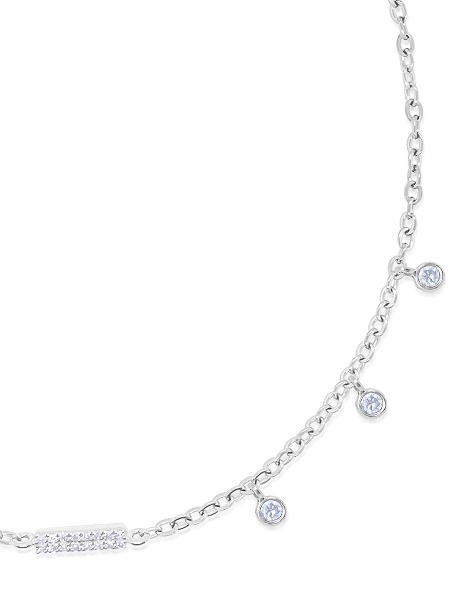 Pulsera de oro blanco 14 K con acabado pulido 2