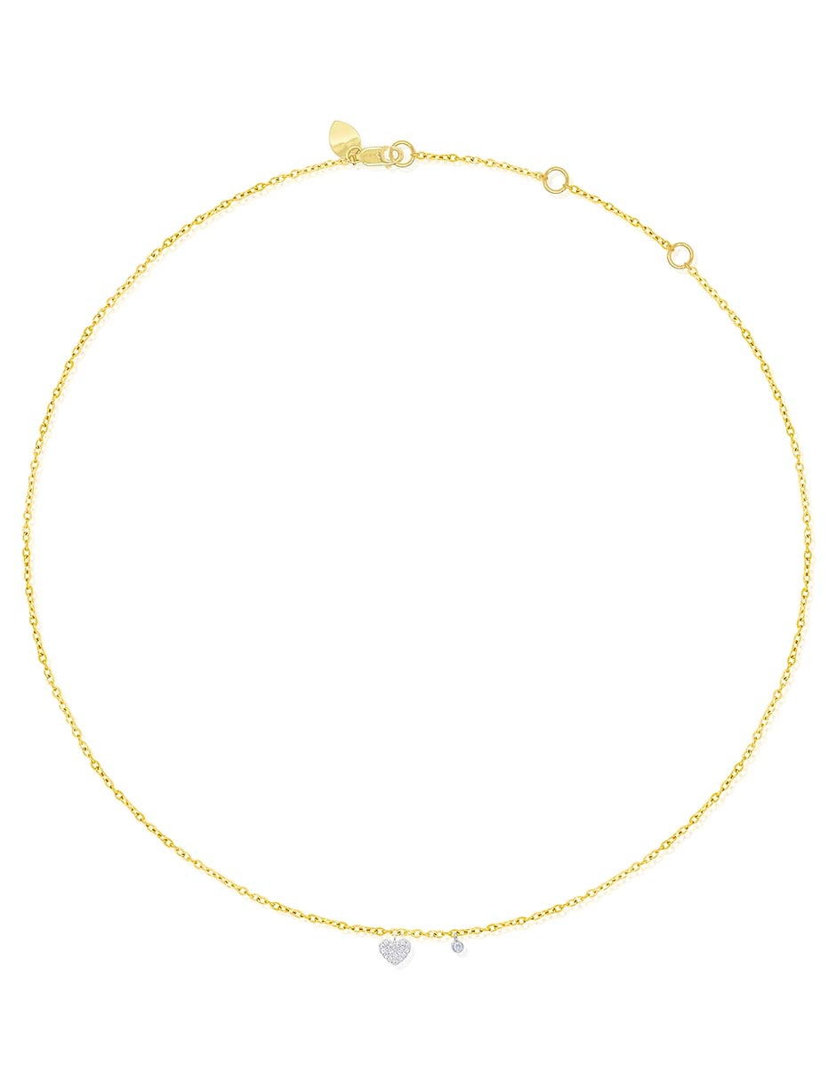 Collar de corazón de oro amarillo 14 K 2