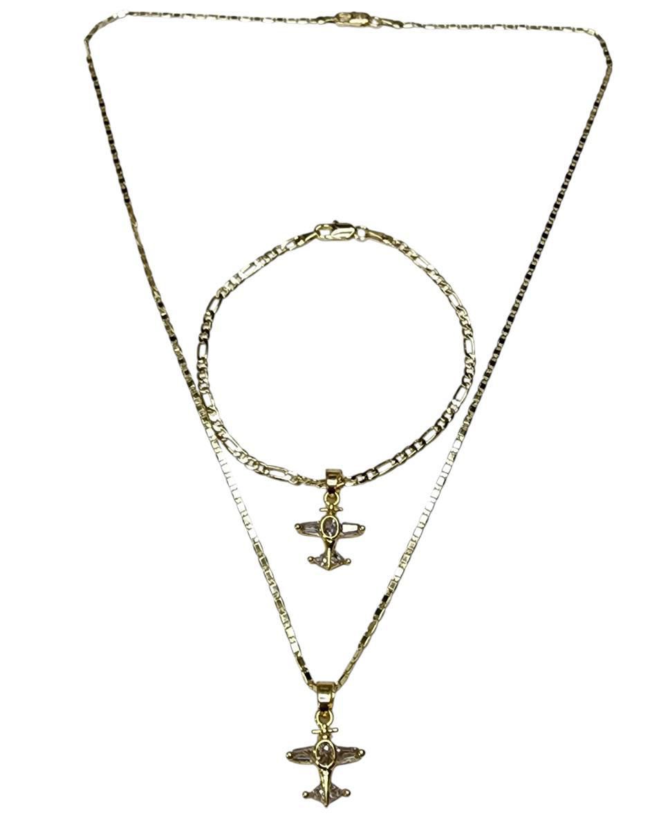 Collar y pulsera de avión Viajes zirconia 2
