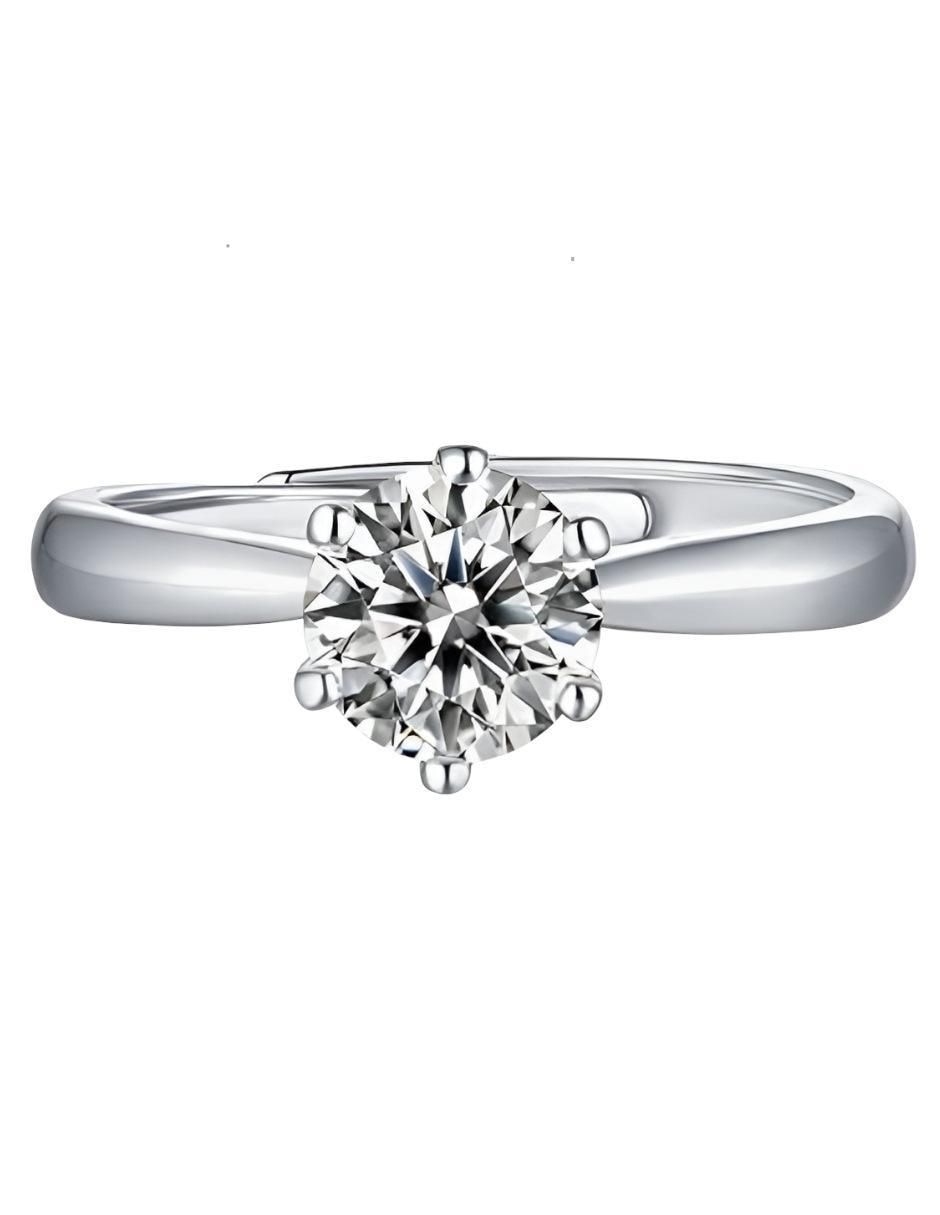 Anillo de compromiso de plata P 925 Moissanita
