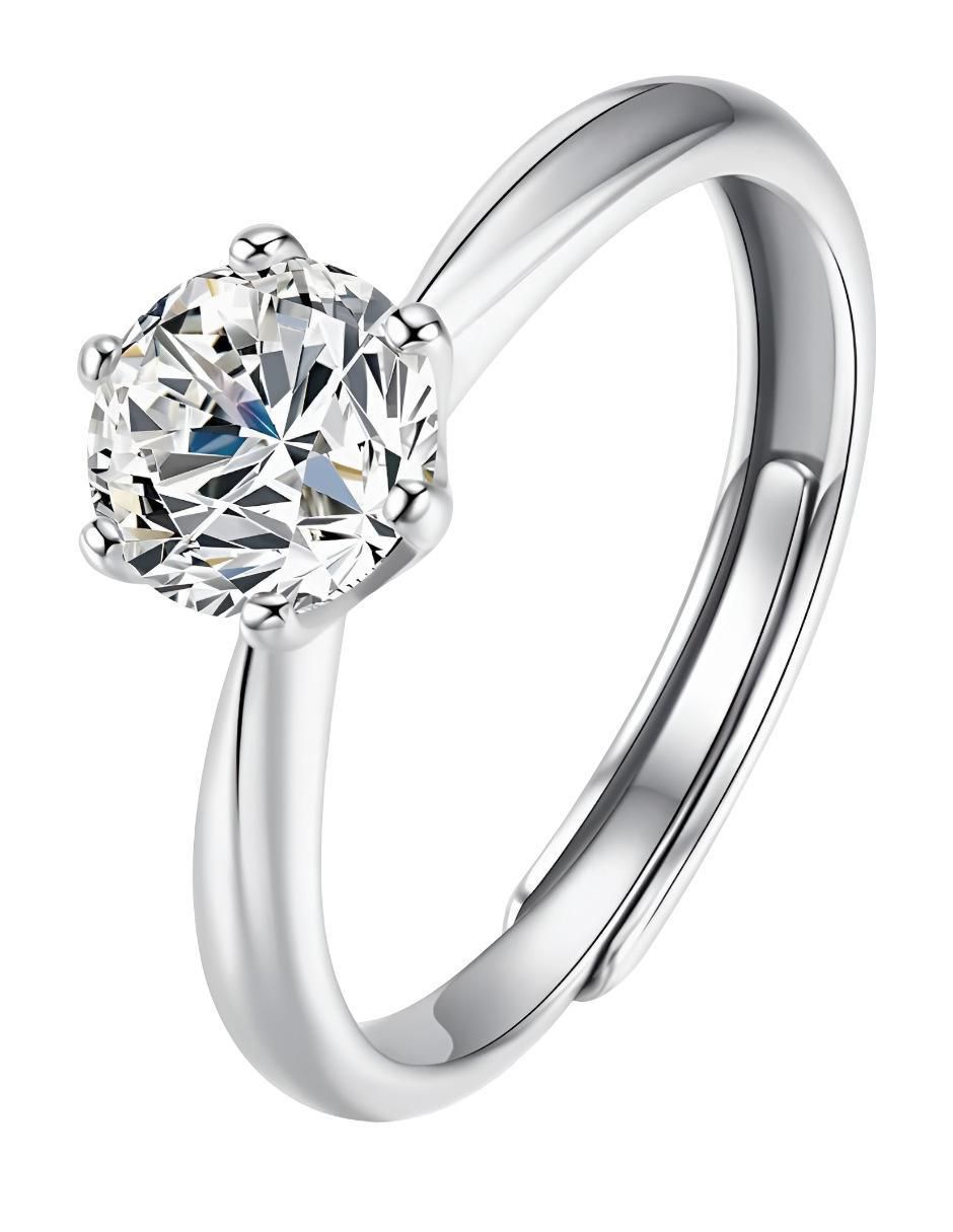 Anillo de compromiso de plata P 925  Moissanita 2