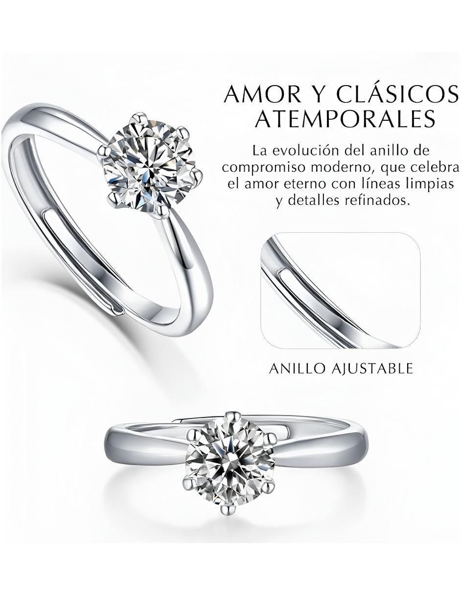 Anillo de compromiso de plata P 925  Moissanita 4