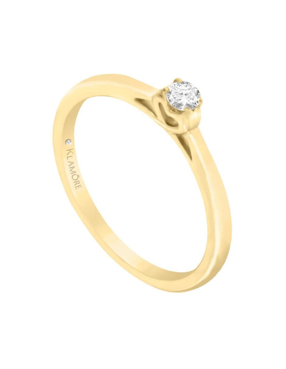 Anillo de compromiso de oro 14 k Tasi diamante 2
