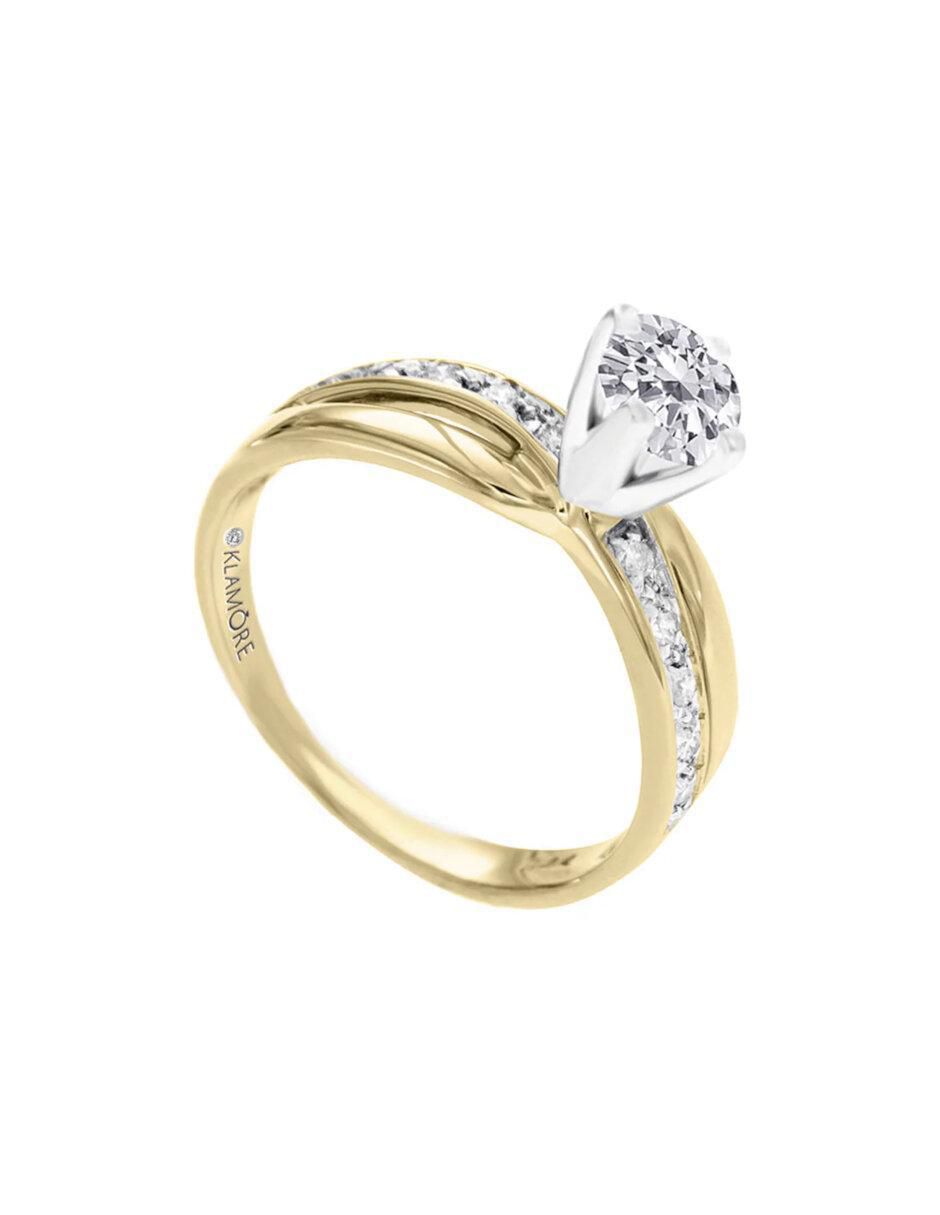 Anillo de compromiso de oro 14 k Union diamante 3