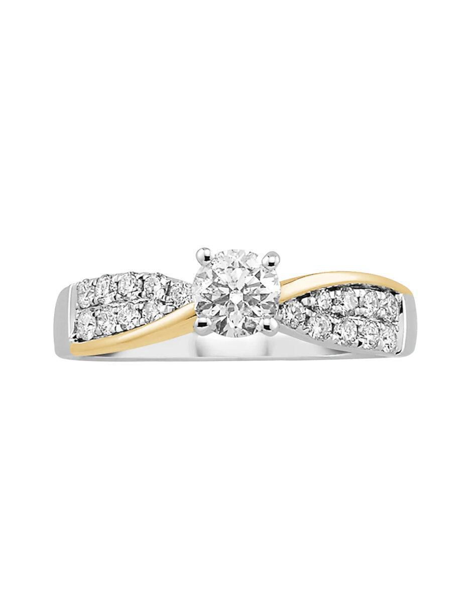 Anillo de compromiso de oro 14 k California diamante
