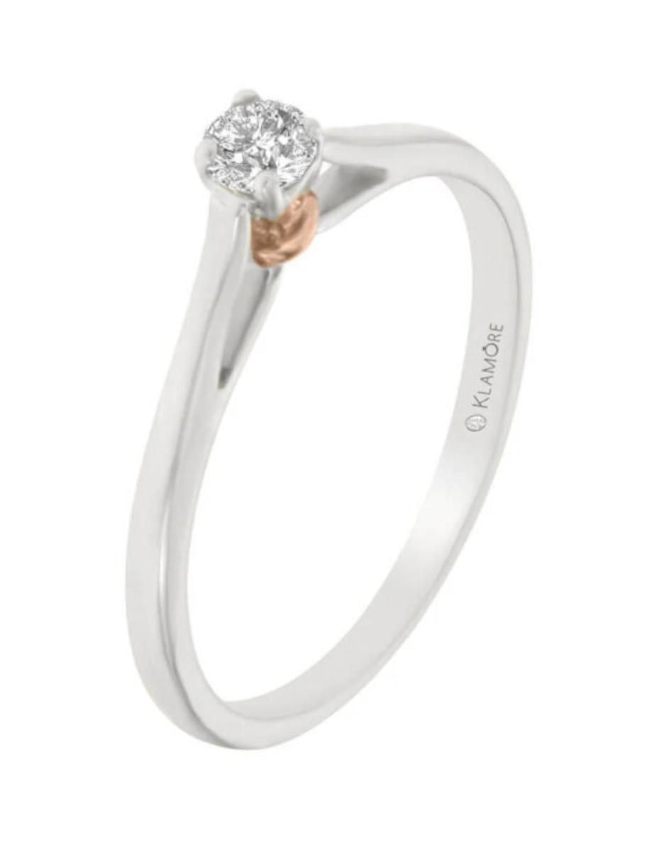 Anillo de compromiso de oro 14 k Yesica diamante 4