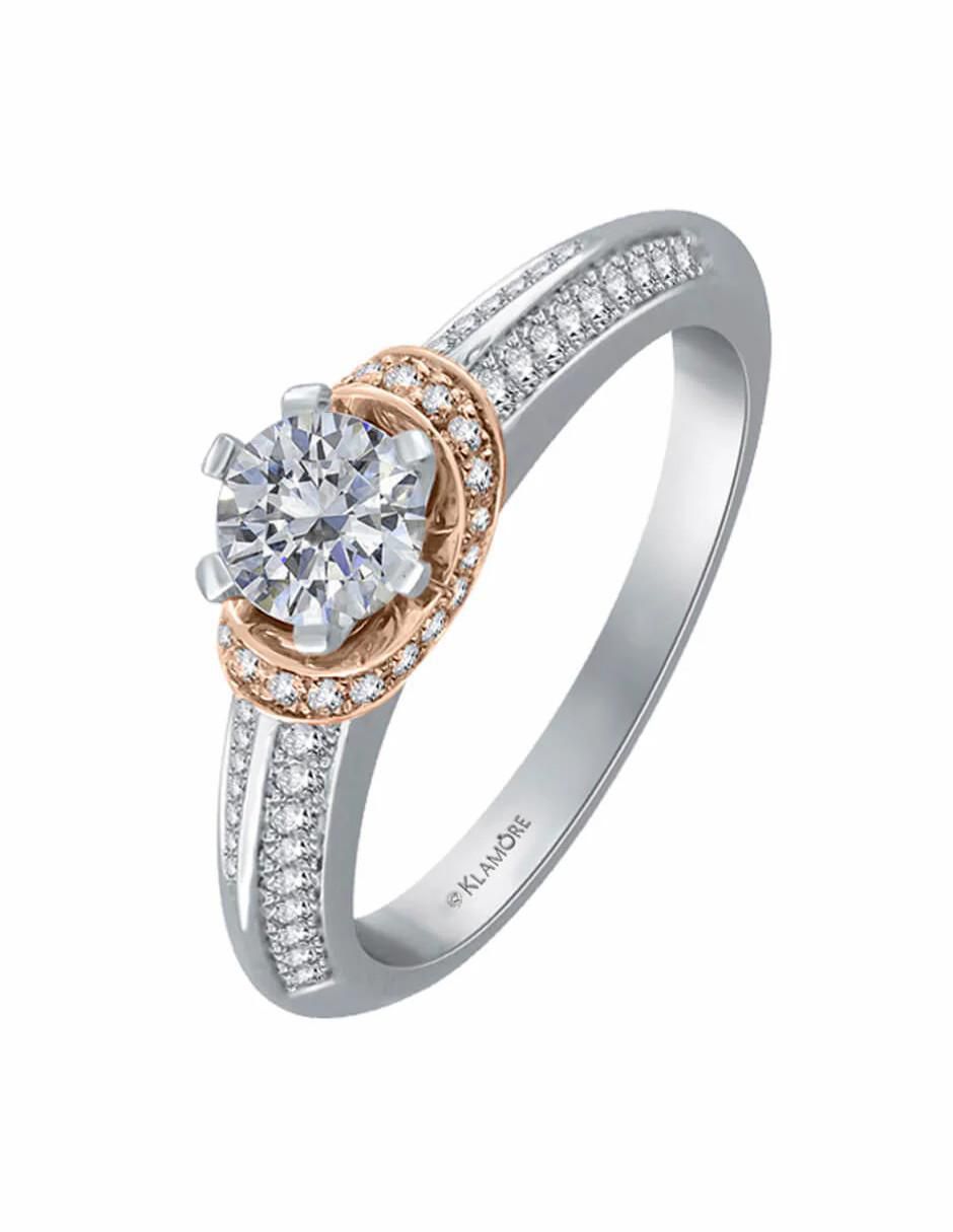 Anillo de compromiso de oro 14 k This is Love diamante 2