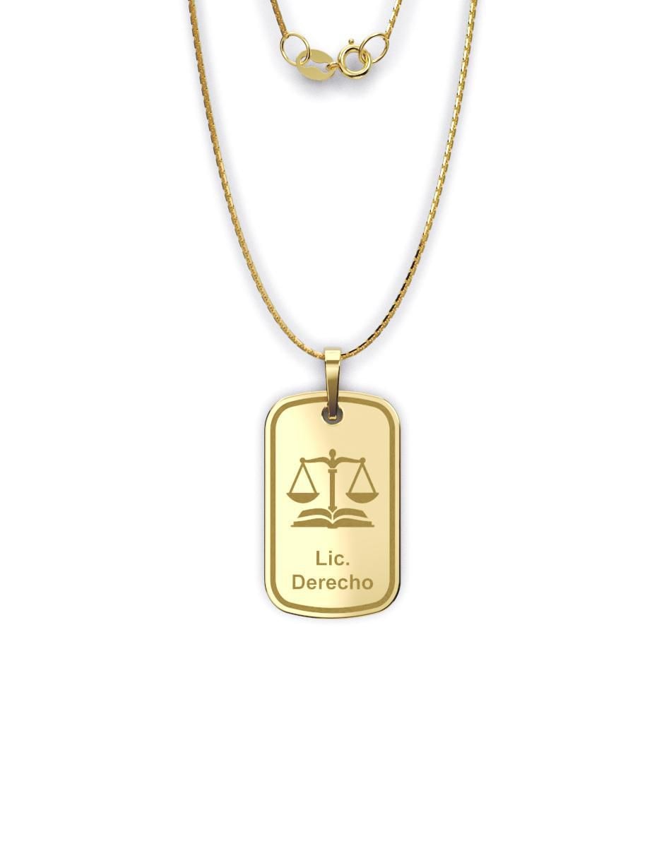 Collar con dije no aplica "de (si aplica)" rectangular fonelli graduación "de" oro 14 k