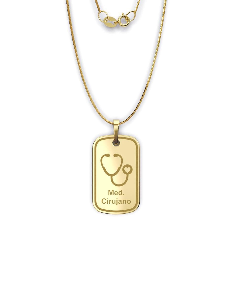 Collar con dije no aplica "de (si aplica)" rectangular fonelli graduación "de" oro 14 k