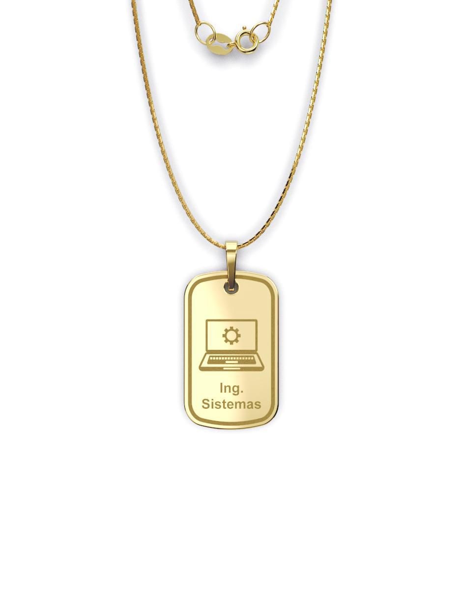 Collar con dije no aplica "de (si aplica)" rectangular fonelli graduación "de" oro 14 k
