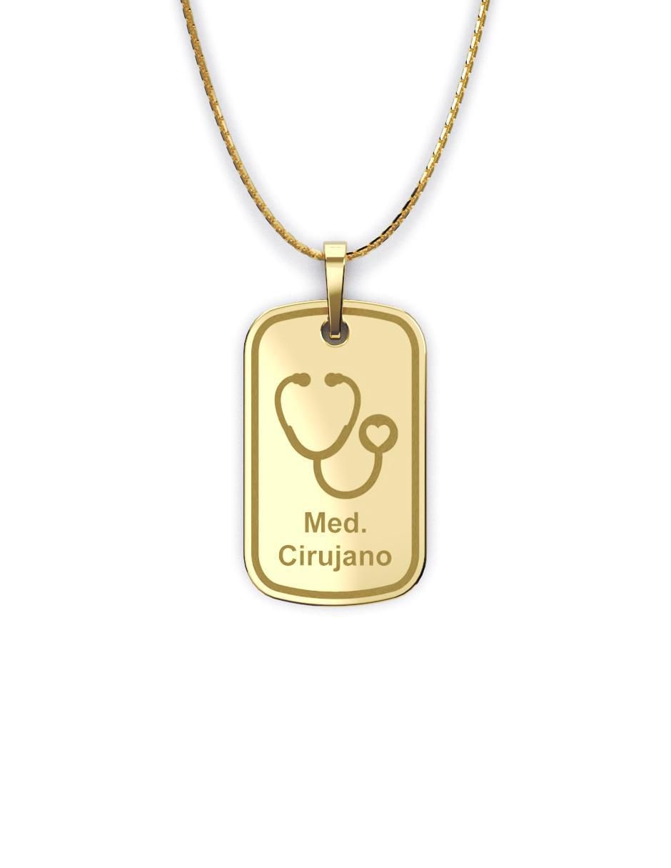 Collar con dije Graduación de oro 10 K