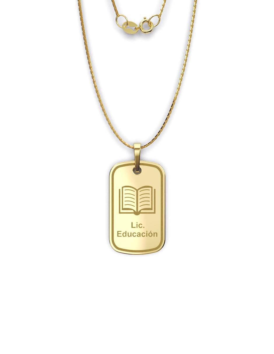 Collar con dije no aplica "de (si aplica)" rectangular fonelli graduación "de" oro 10 k