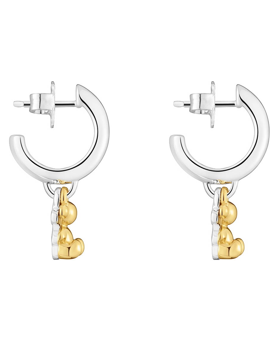 Aros de oso Bold Bear de plata P 925 con acabado baño de oro 2