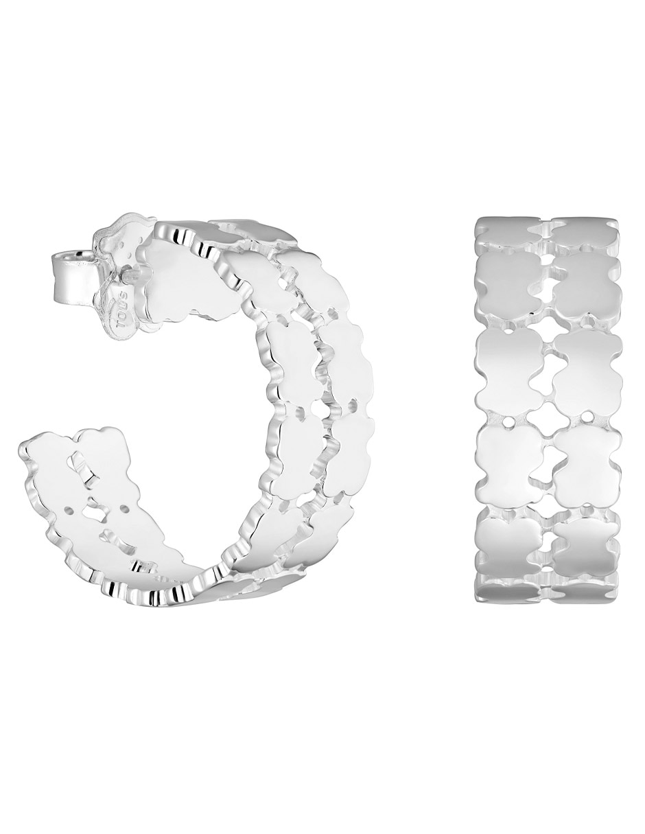 Aros de oso Sweet 40s de plata P 925 con acabado brillante