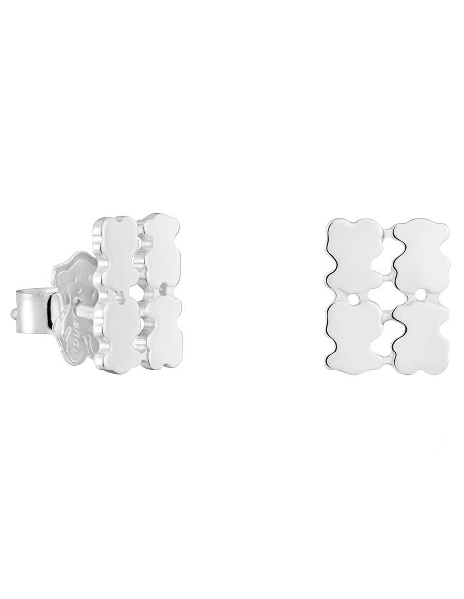 Broqueles de oso Sweet 40s de plata P 925 con acabado brillante
