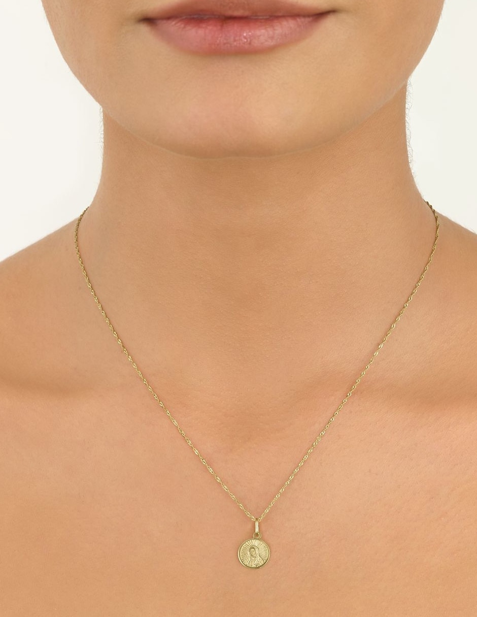 Medalla de virgen de guadalupe sin colección de oro 14 K 3