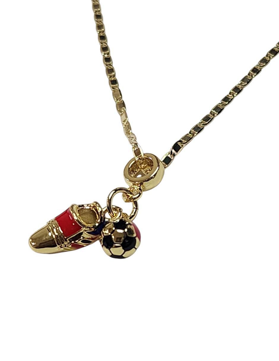 Collar con dije Futbol de oro laminado 14 K 3