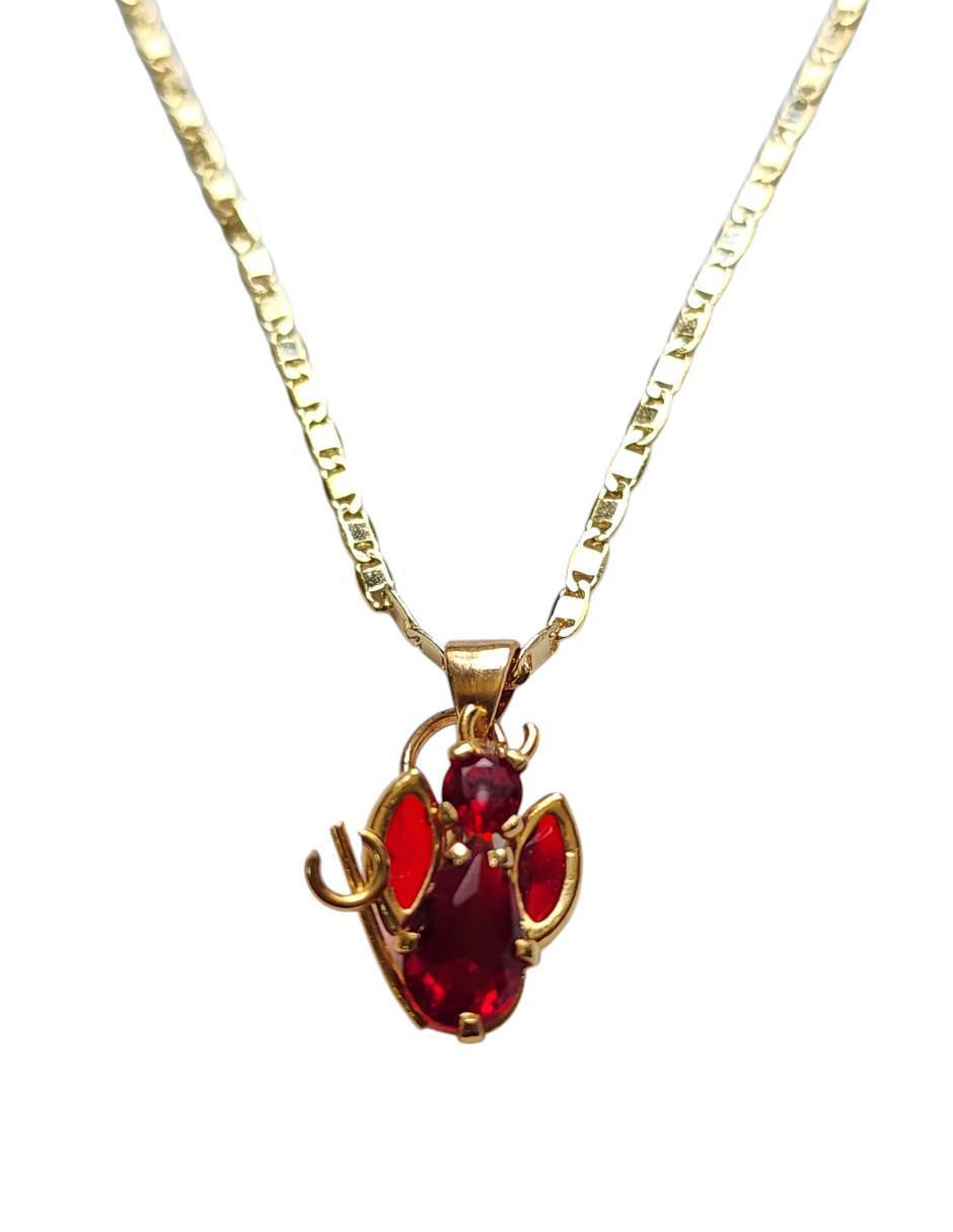 Collar diablo Conciencia de oro laminado 14 K