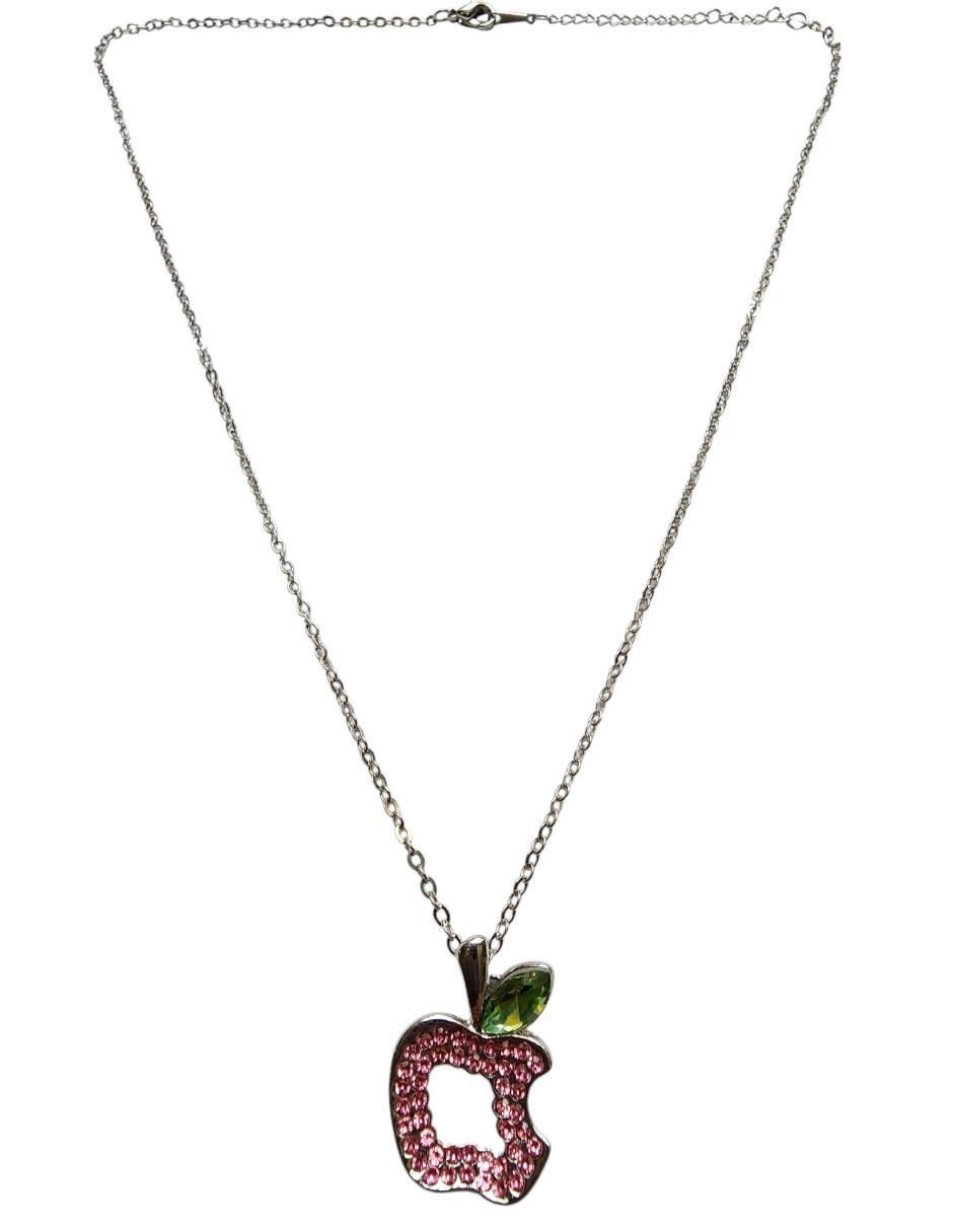 Collar con dije de manzana Fruta de oro laminado 14 K 2