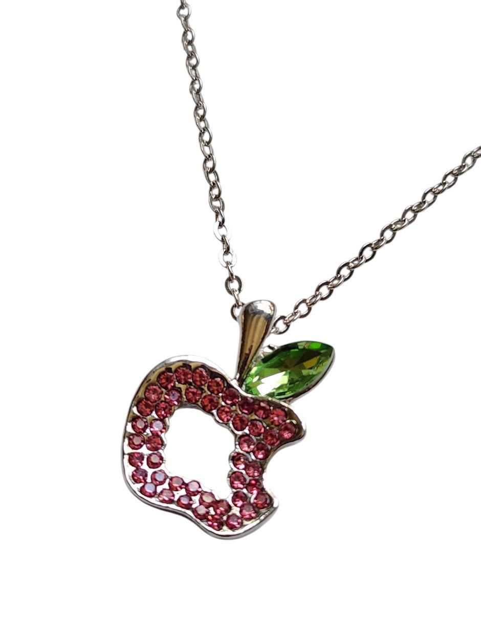 Collar con dije de manzana Fruta de oro laminado 14 K 4