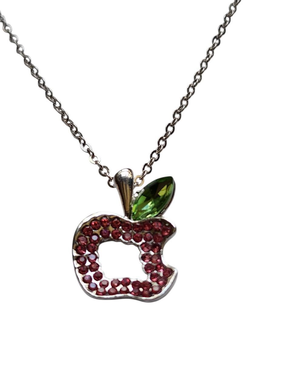 Collar con dije de manzana Fruta de oro laminado 14 K 5