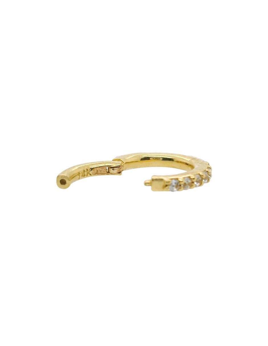 Piercing circular de oro 14 K con acabado brillante zirconia 2