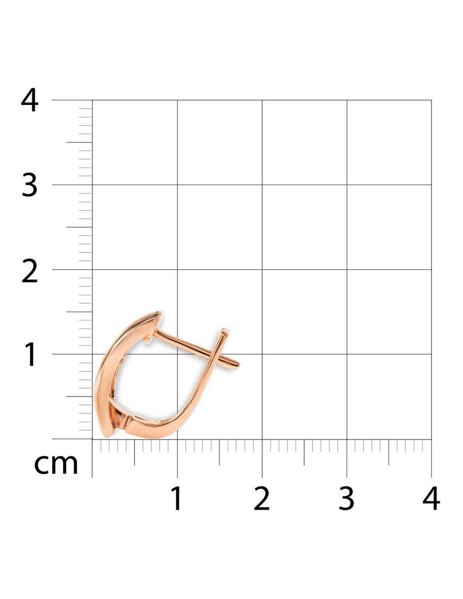 Aretes cortos circulares de oro rosa 14 K con acabado brillante diamante 4