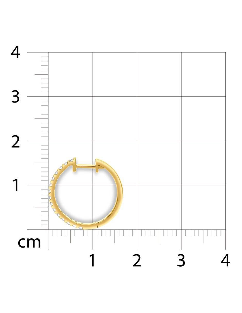 Arracadas de oro 14 K con acabado brillante diamante 4