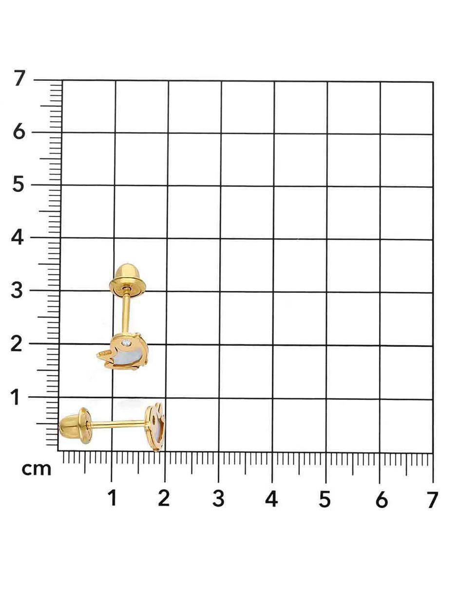 Broqueles de pájaro de oro amarillo 14 K con acabado brillante diamante 4