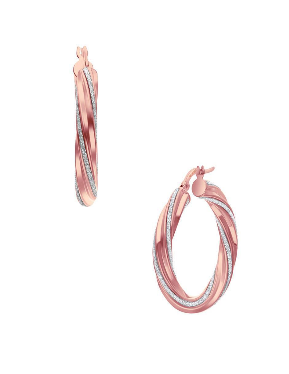 Arracadas de oro rosa 14 K con acabado brillante 2