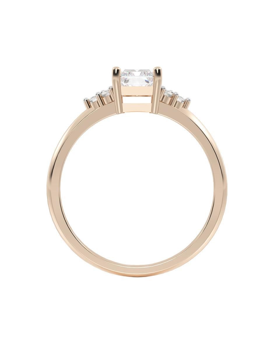 Anillo de compromiso de oro 10 K circonita 2