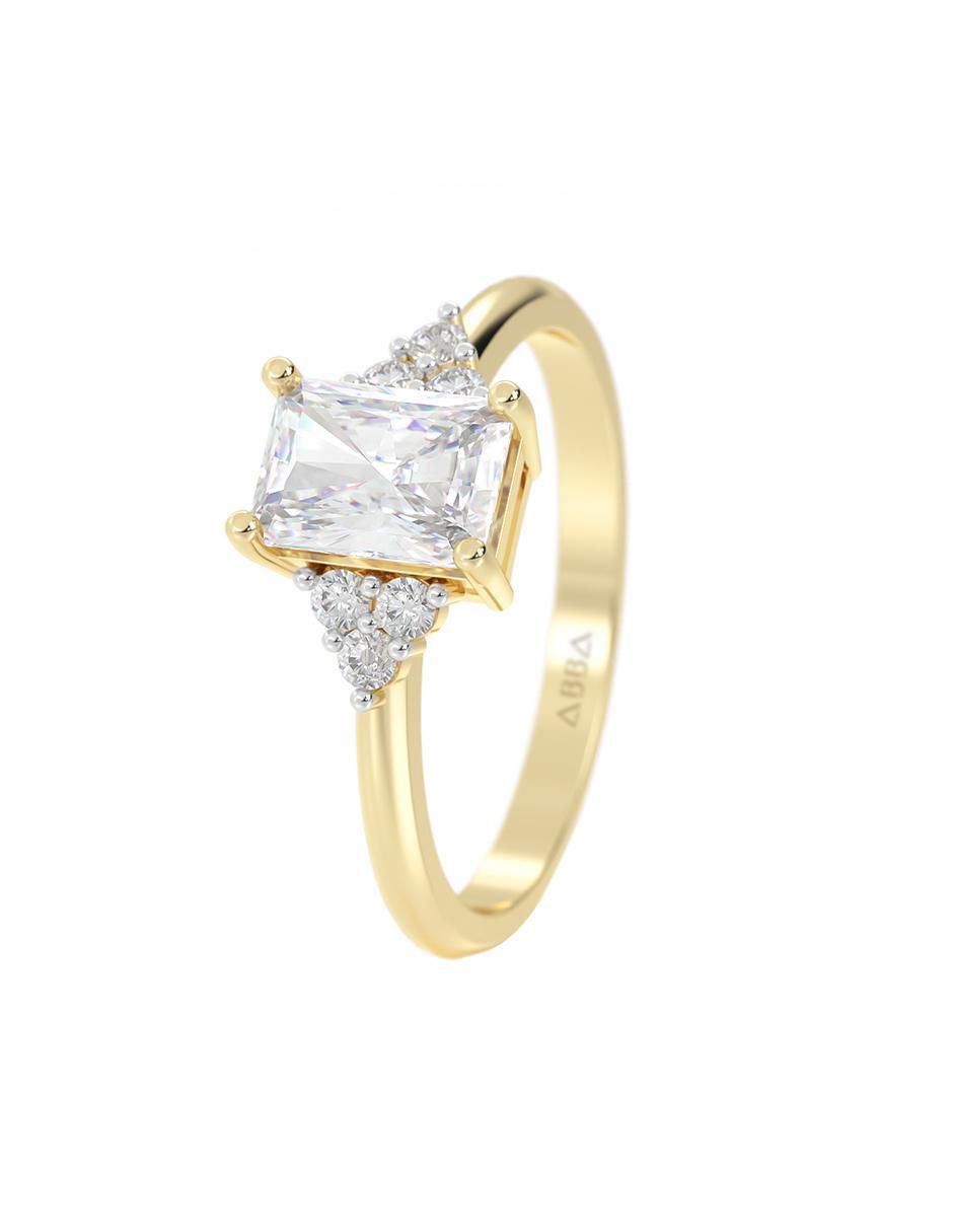 Anillo de compromiso "de" oro 14 k abba joyas no aplica zirconia