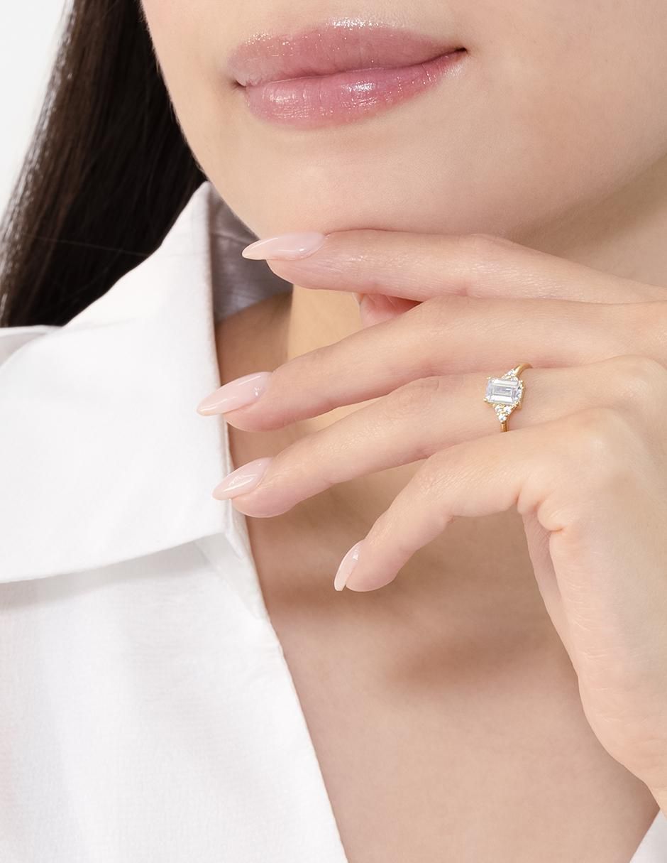 Anillo de compromiso "de" oro 14 k abba joyas no aplica zirconia