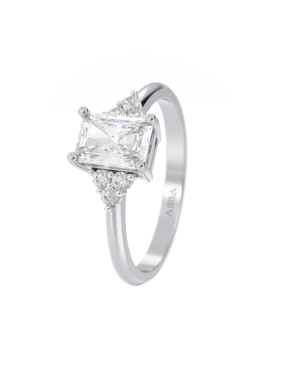 Anillo de compromiso de oro 14 k zirconia 2