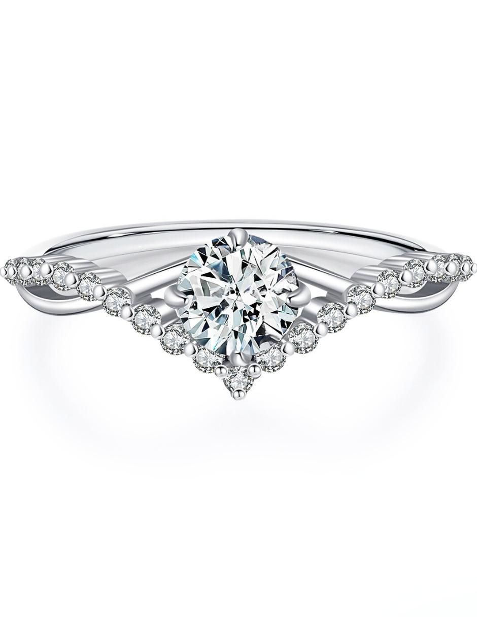 Anillo de compromiso de plata P 925 Infinity of Love moissanita