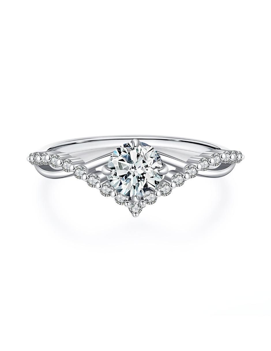 Anillo de compromiso de plata P 925 Infinity of Love moissanita 2