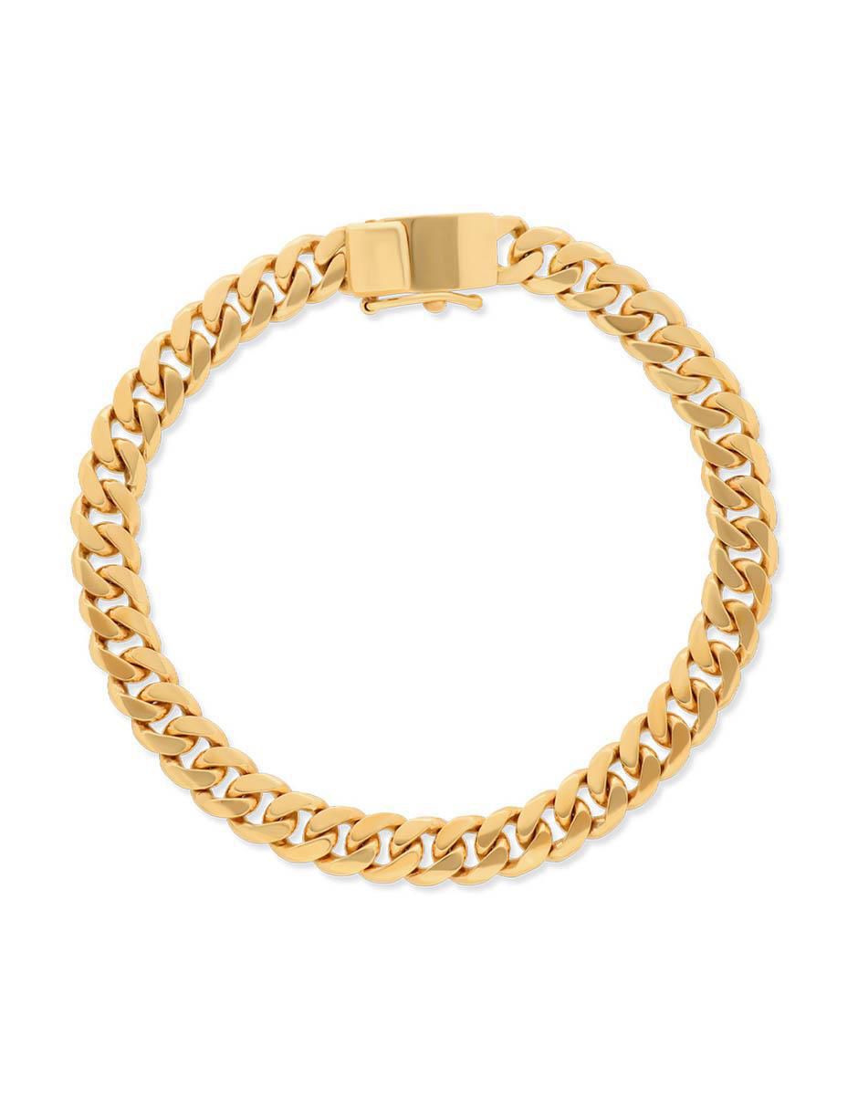 Pulsera de oro amarillo 14 k con acabado brillante
