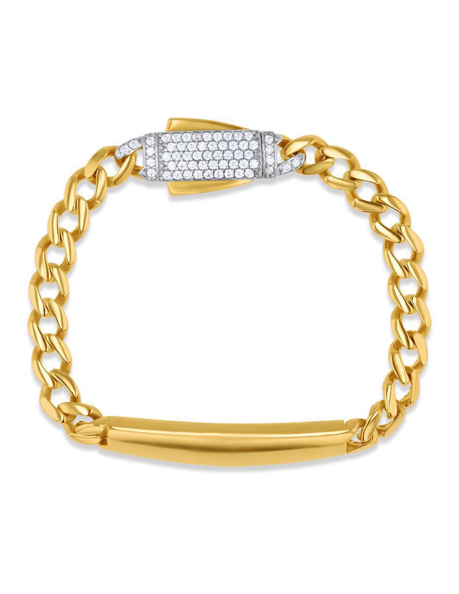 Pulsera de oro amarillo 14 K con acabado brillante