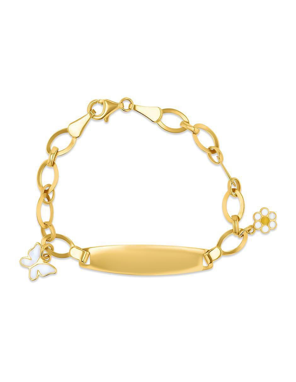 Pulsera de oro amarillo 14 K con acabado brillante
