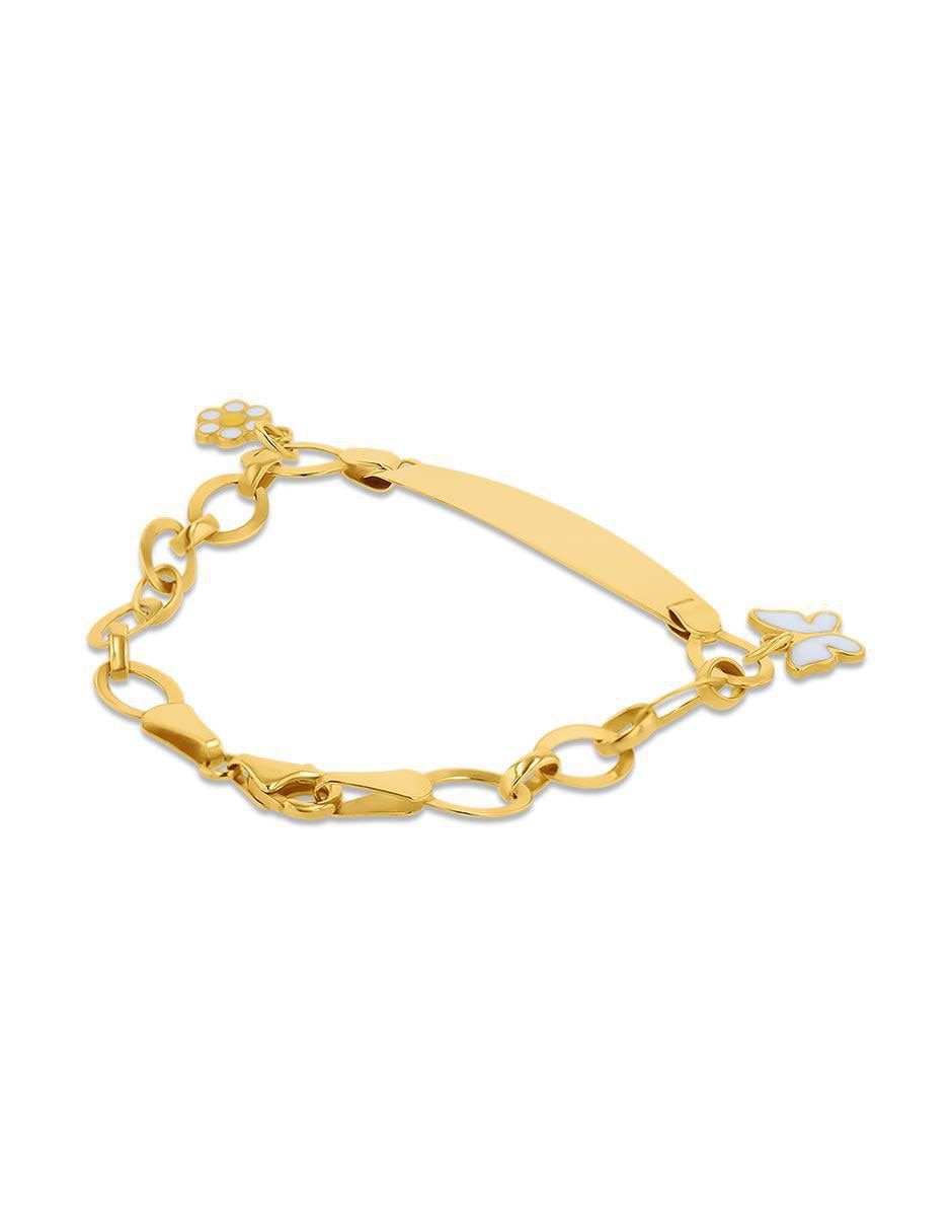 Pulsera de oro amarillo 14 K con acabado brillante 3
