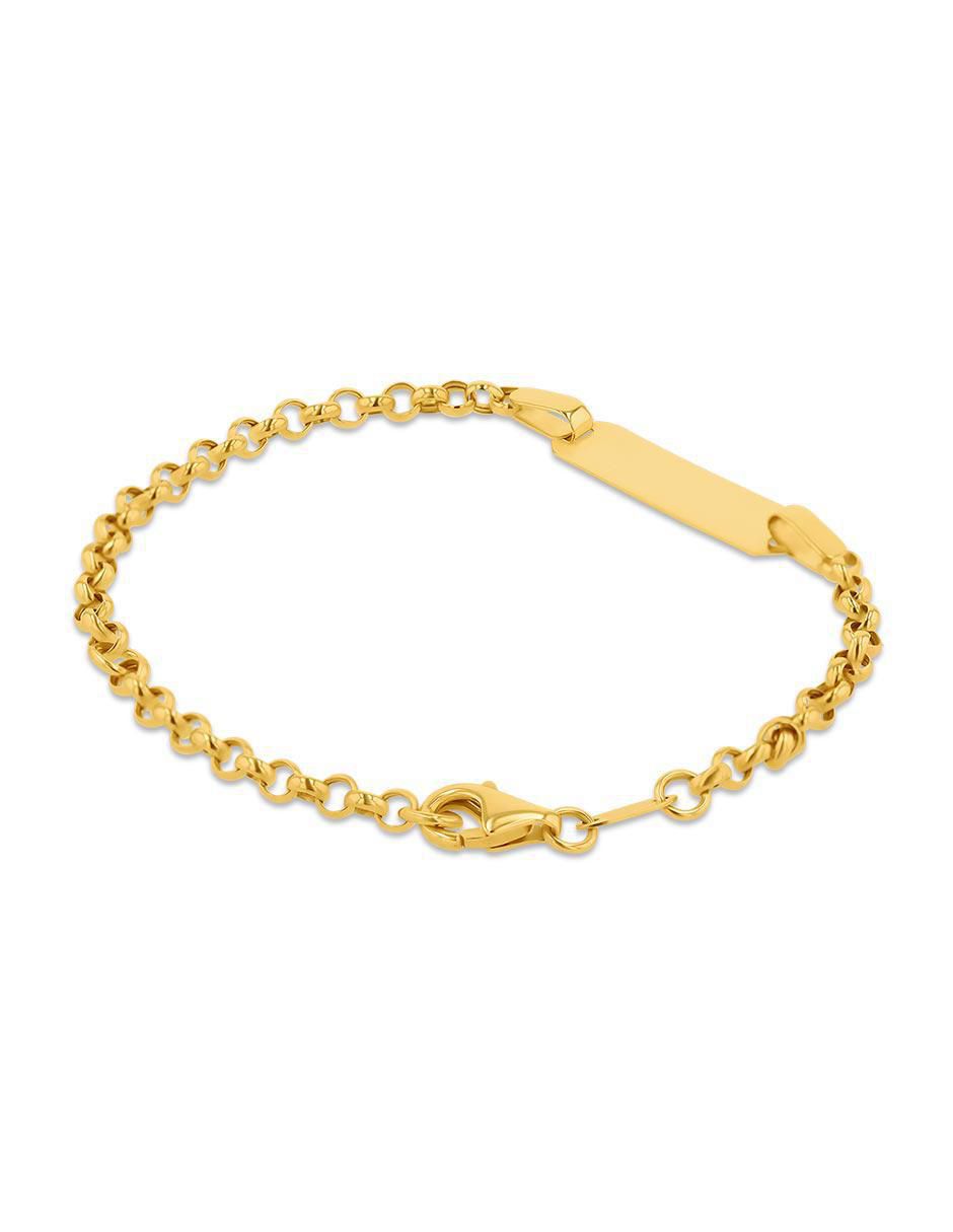 Pulsera de oro amarillo 14 K con acabado brillante 3