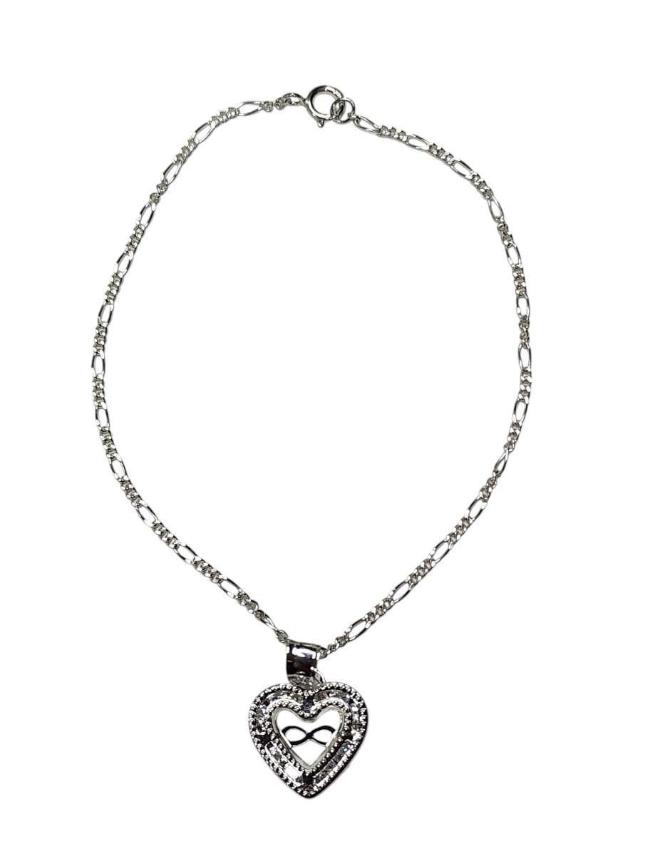 Pulsera de plata P 925 Corazon Infinito con acabado pulido Pulsera de plata P 925 Corazon Infinito con acabado pulido