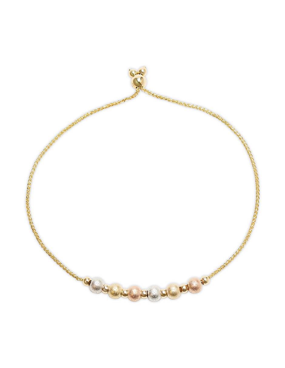 Pulsera de oro florentino 14 K con acabado brillante