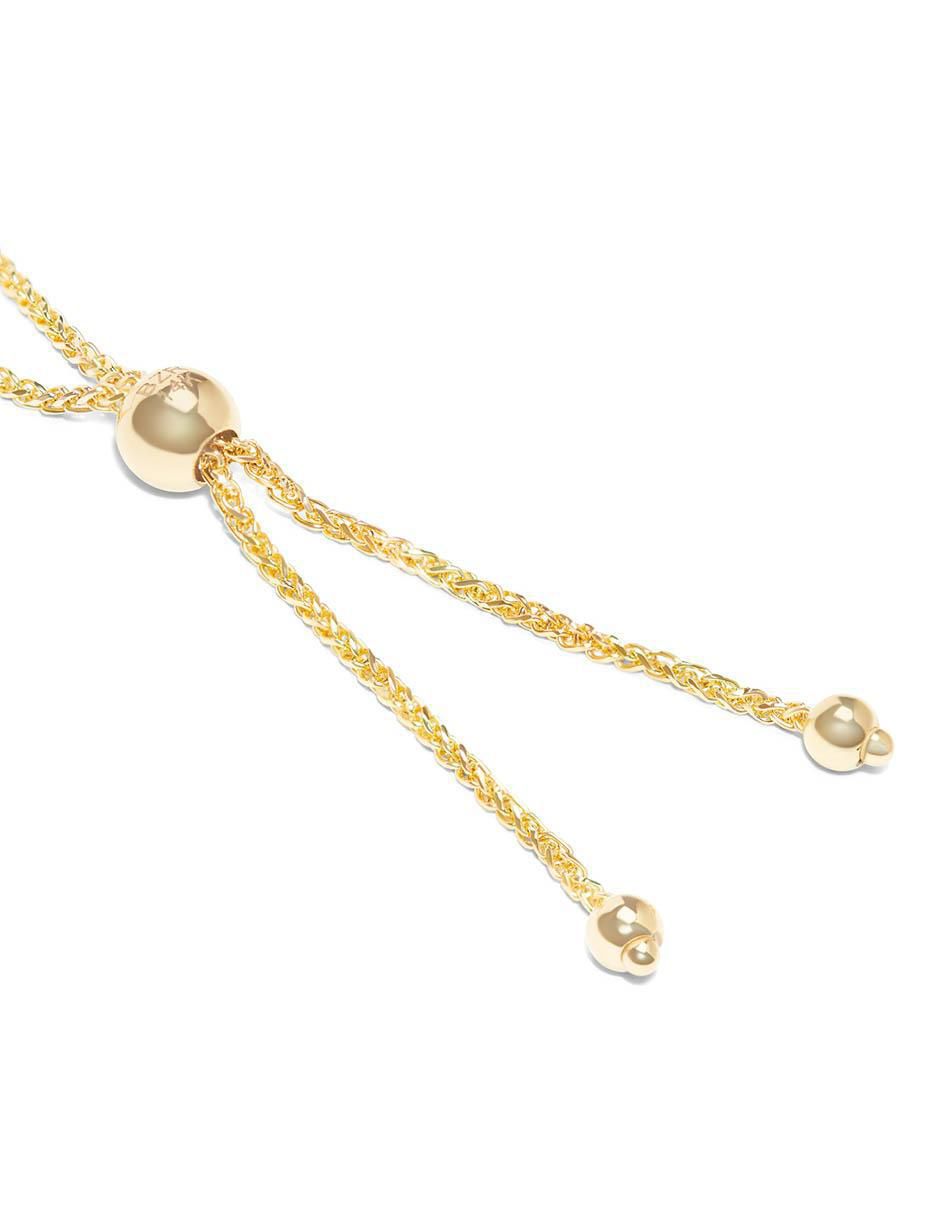Pulsera de oro florentino 14 K con acabado brillante 4
