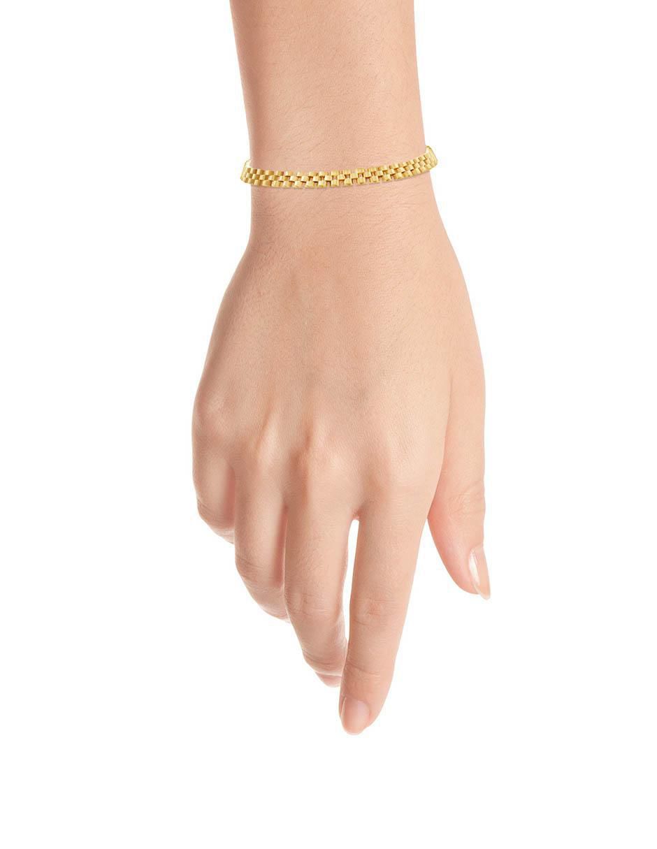 Pulsera de oro amarillo 14 K con acabado 3