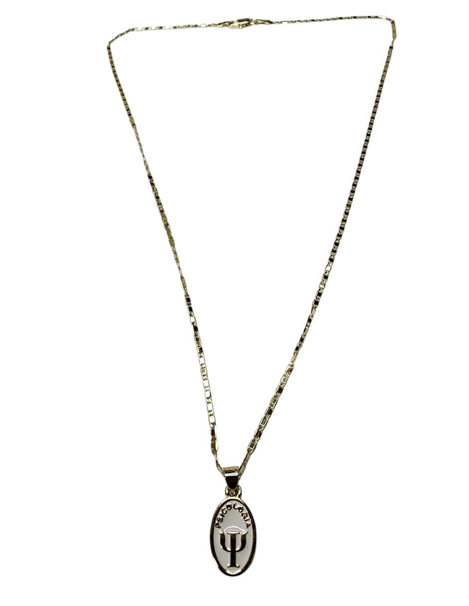 Collar con dije ovalado Psicologia de oro laminado 14 K 2