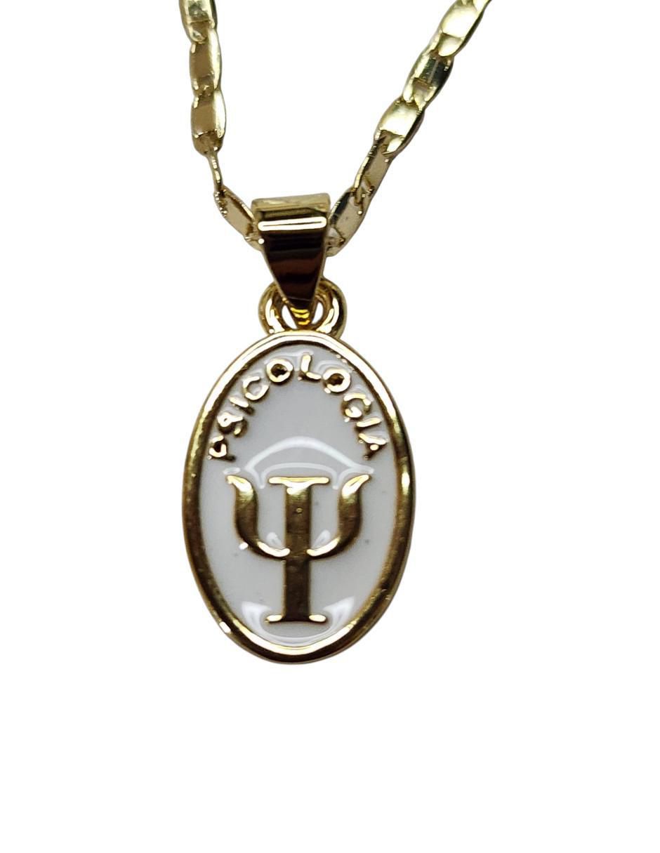 Collar con dije ovalado Psicologia de oro laminado 14 K 6