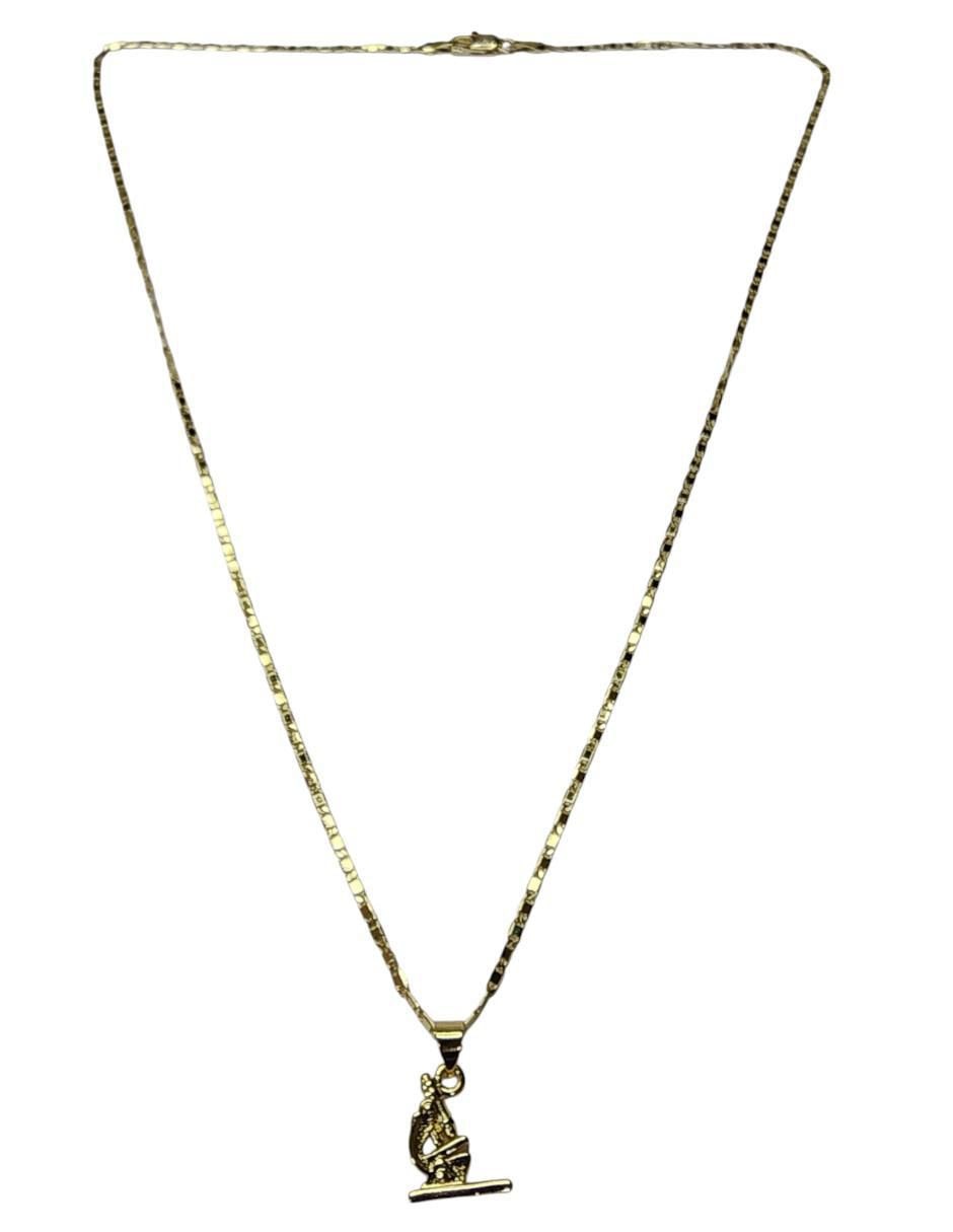 Collar con dije Microscopio de oro laminado 14 K 2
