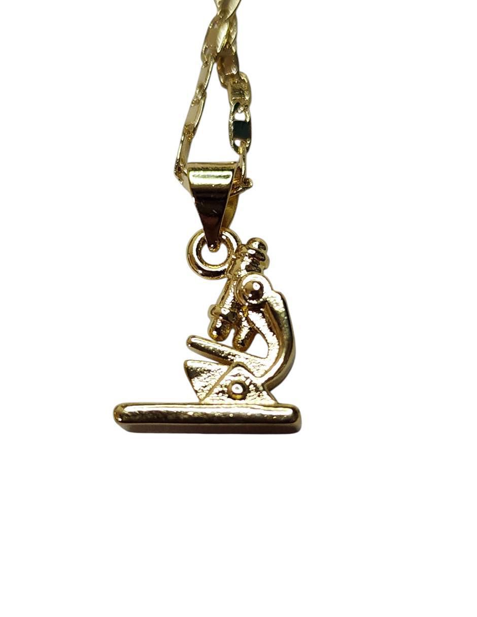 Collar con dije Microscopio de oro laminado 14 K 3