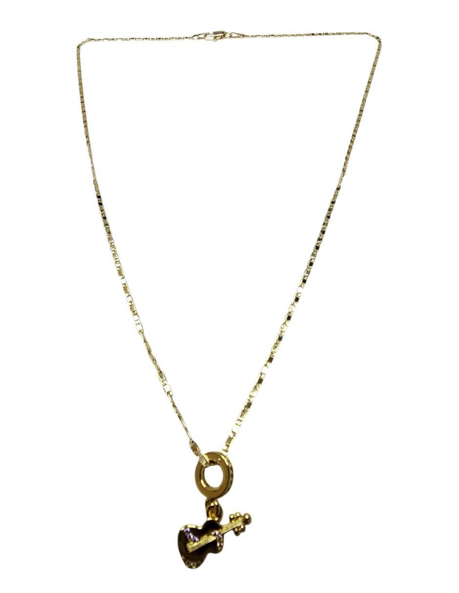 Collar con dije Guitarra Musical de oro laminado 14 K 2